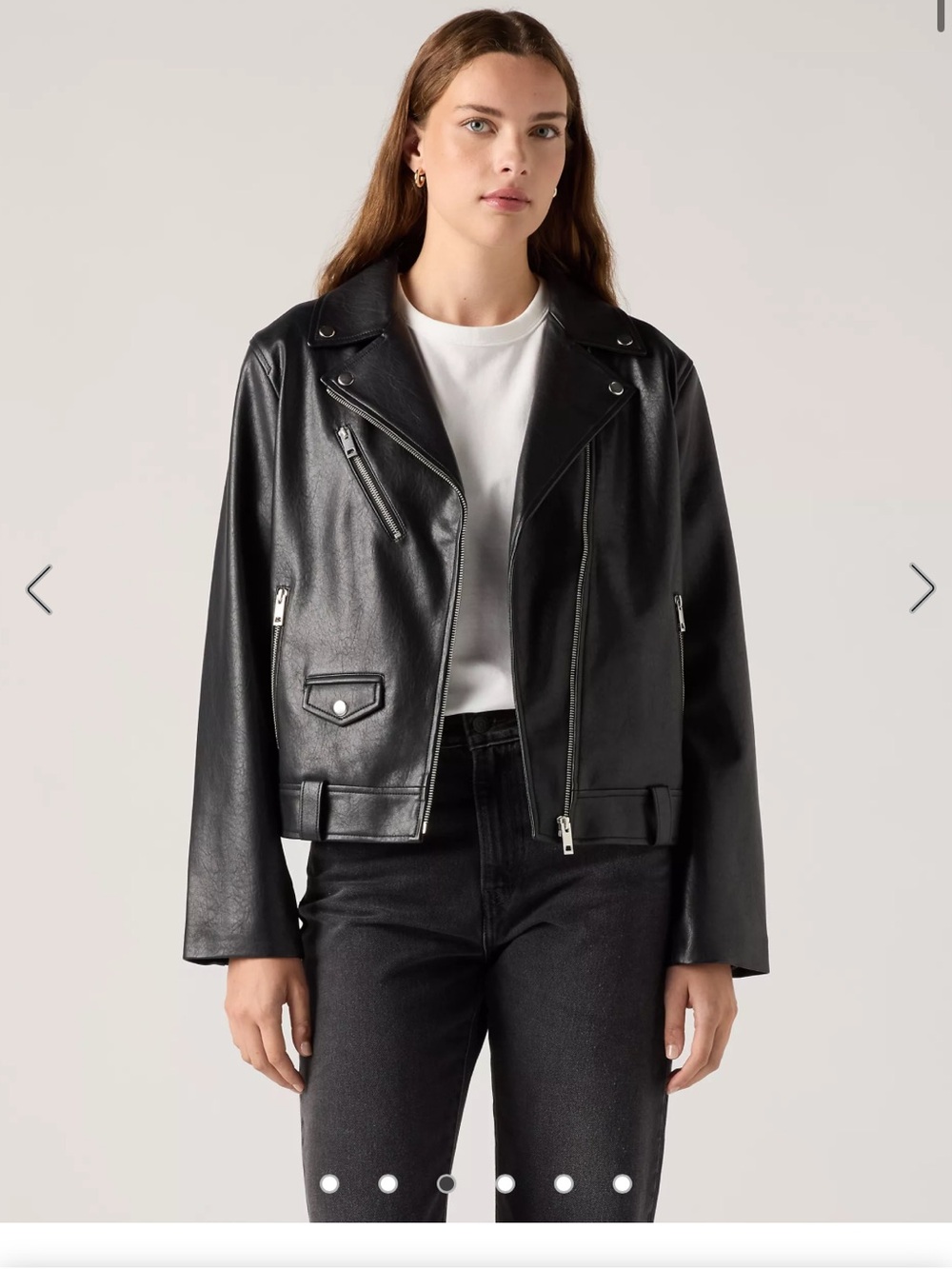 Levi's Black Faux Leather Moto Jacket for Women
